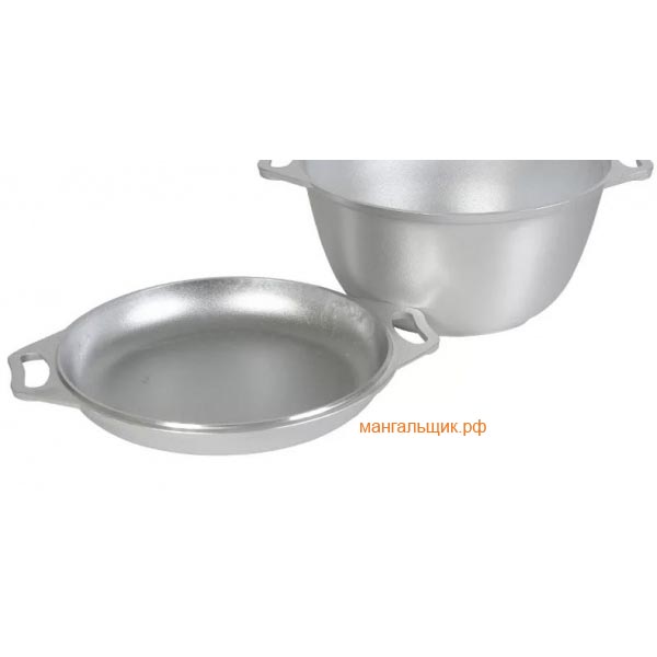 Ал-0403 Казан походный 4л. Алюминий с крышкой сковородкой, Kukmara